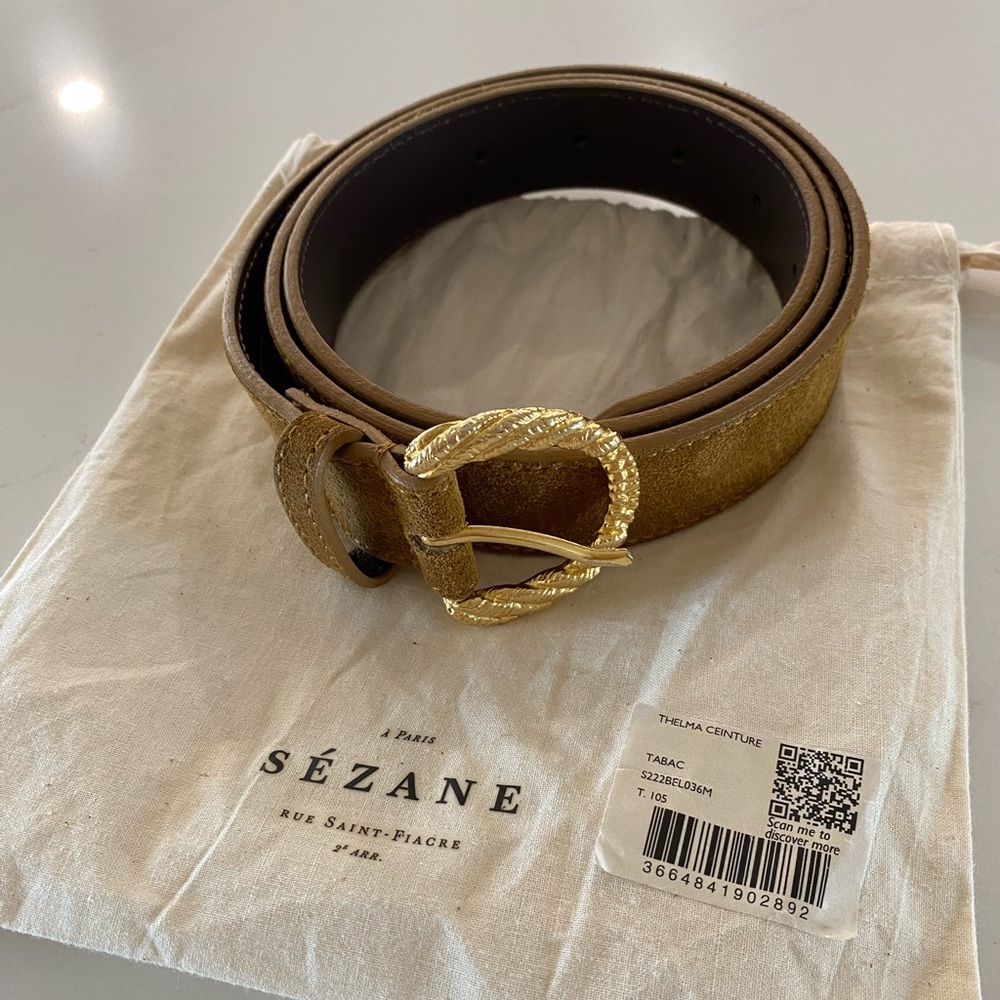 Sézane Thelma Suede Belt - size 95
